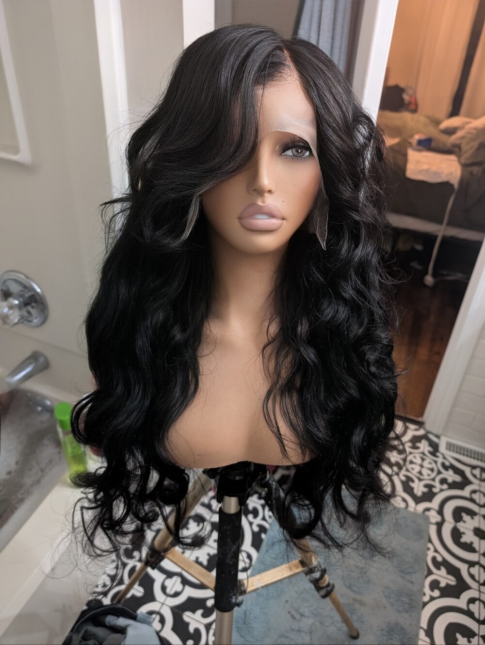 SUPER SLEEK LAYERED CUT HUMAN HAIR LACE FRONTAL WIG